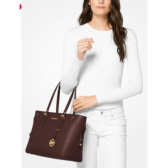 Michael Kors Voyager Tote Laptop Bag in Barolo (Oxblood Reddish Brown) NWT - Picture 3 of 12